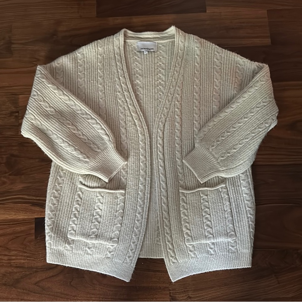 Heartloom Cozy Cream Cable Knit Cardigan